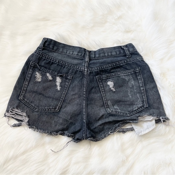 ✨ Signature8 Denim Distressed Dark Wash Raw Hem Highwaist 100% Cotton Size M - Picture 2 of 5